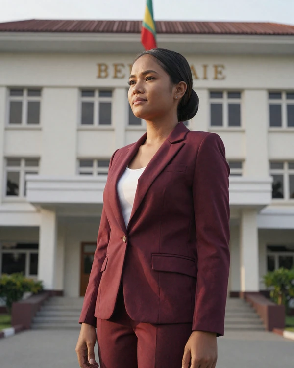 Confident professional Timorese woman in Dili representing modern East Timorese women's strength and independence