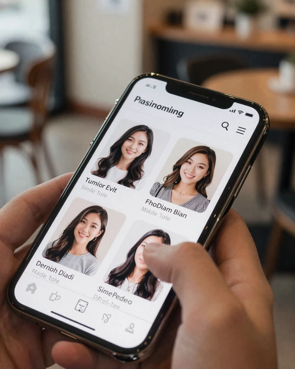 Smartphone showing Asian dating app profiles - choosing the right platform for beginners